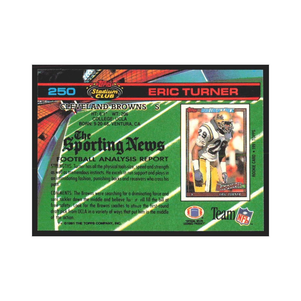1991 Stadium Club Eric Turner Browns #250