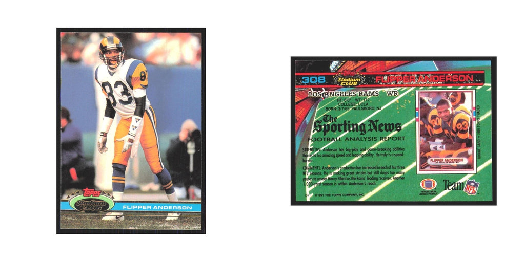 1991 Stadium Club Flipper Anderson Rams #308