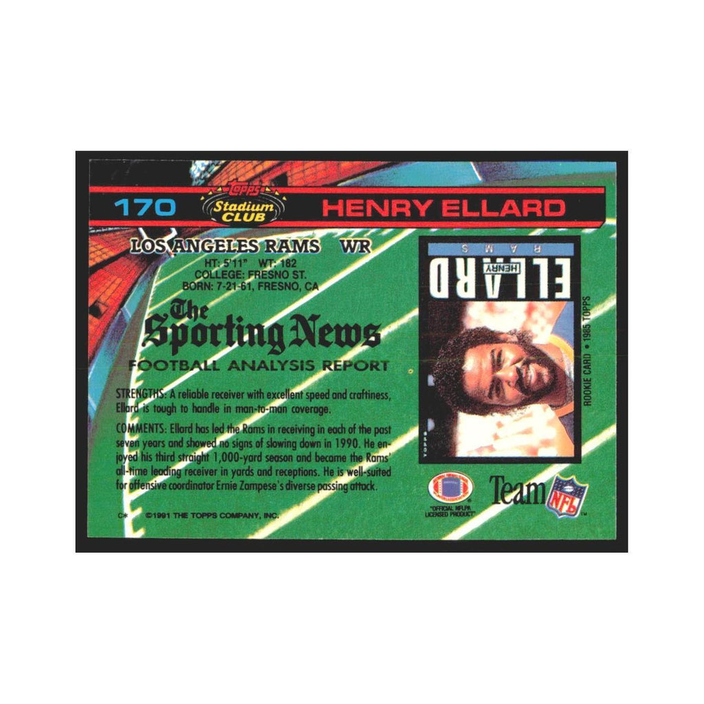 1991 Stadium Club Henry Ellard Rams #170
