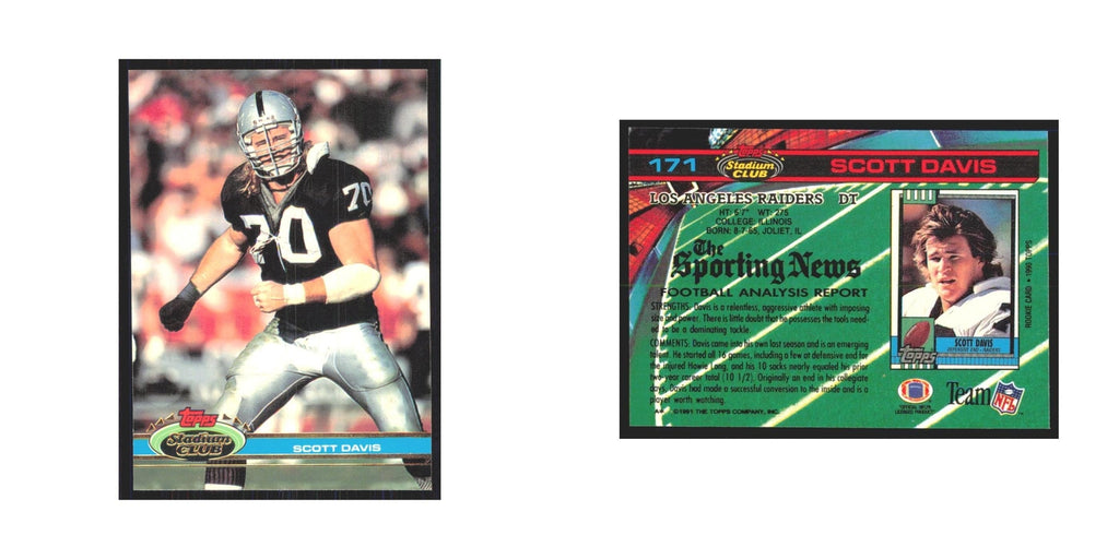 1991 Stadium Club Scott Davis Los Angeles Raiders #171