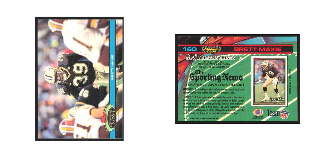 1991 Stadium Club Brett Maxie Saints #160
