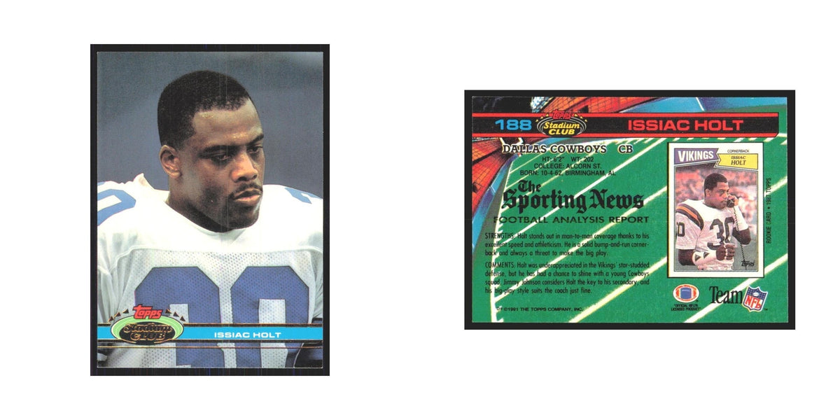 1991 Stadium Club Issiac Holt Cowboys #188