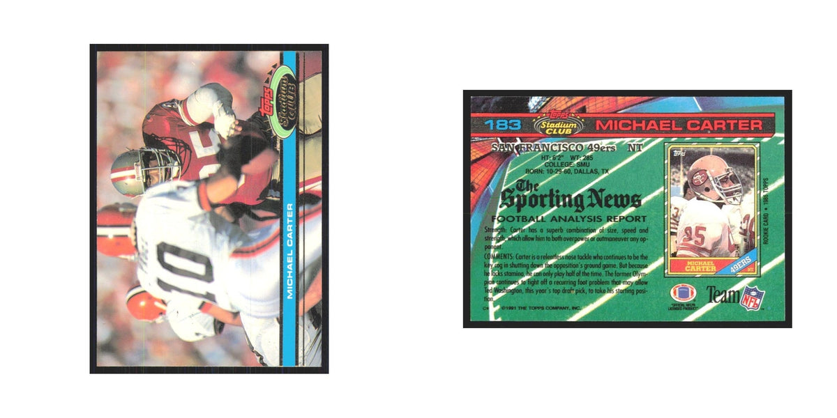 1991 Stadium Club Michael Carter 49ers #183