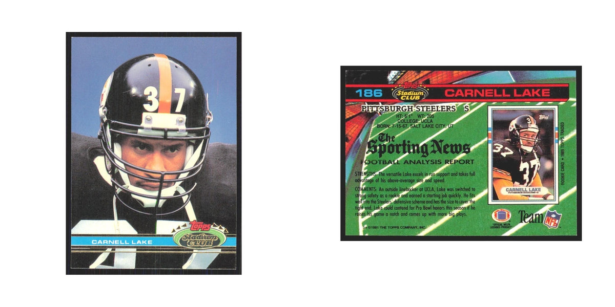 1991 Stadium Club Carnell Lake Steelers #186