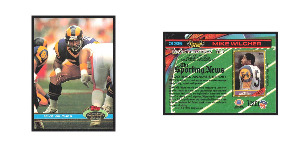 1991 Stadium Club Mike Wilcher Rams #335