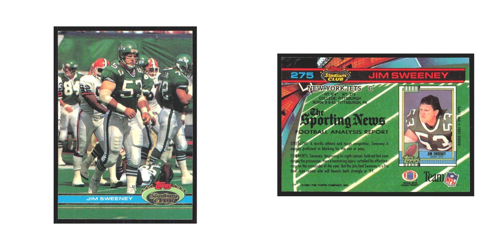 1991 Stadium Club Jim Sweeney Jets #275
