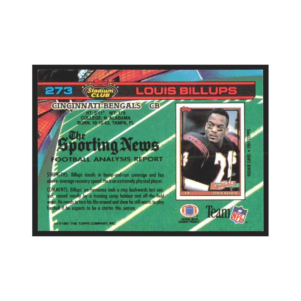 1991 Stadium Club Lewis Billups Bengals #273