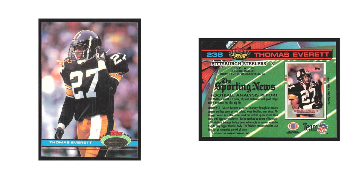1991 Stadium Club Thomas Everett Steelers #238