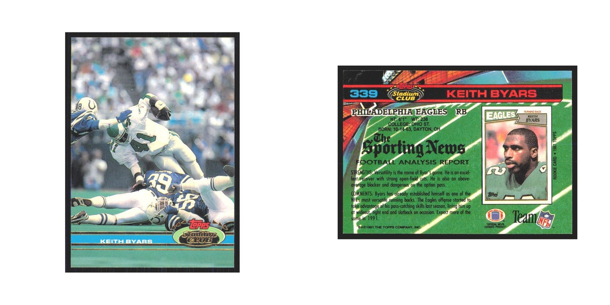 1991 Stadium Club Keith Byars Eagles #339