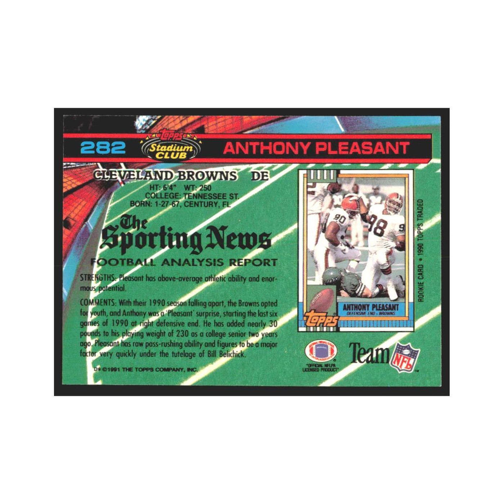 1991 Stadium Club Anthony Pleasant Browns #282