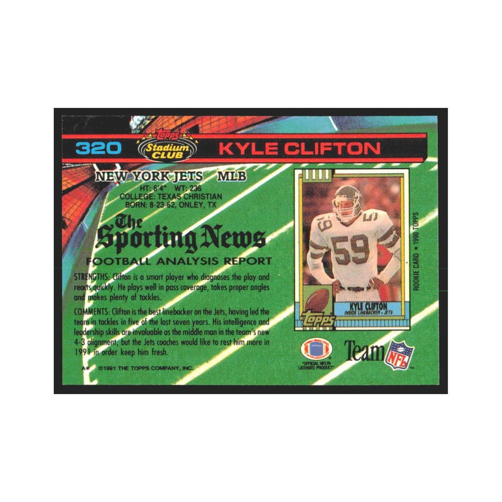 1991 Stadium Club Kyle Clifton Jets #320