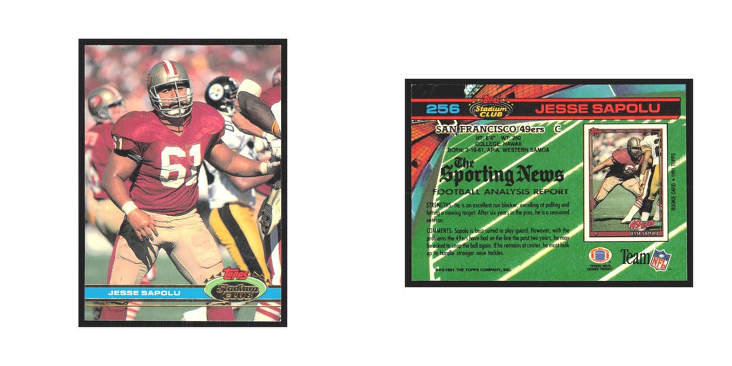 1991 Stadium Club Jesse Sapolu 49ers #256