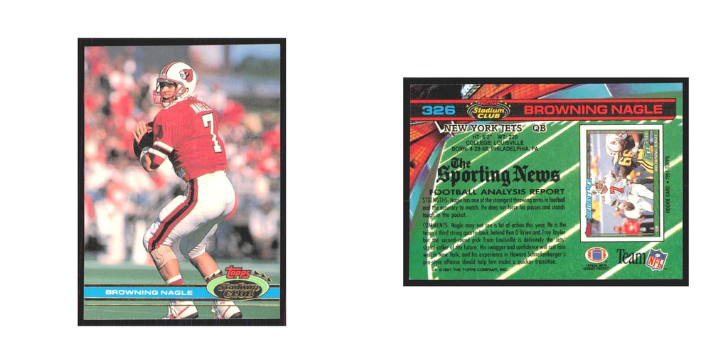 1991 Stadium Club Browning Nagle Jets #326