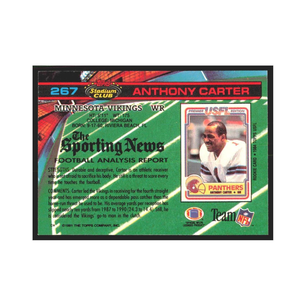 1991 Stadium Club Anthony Carter Vikings #267