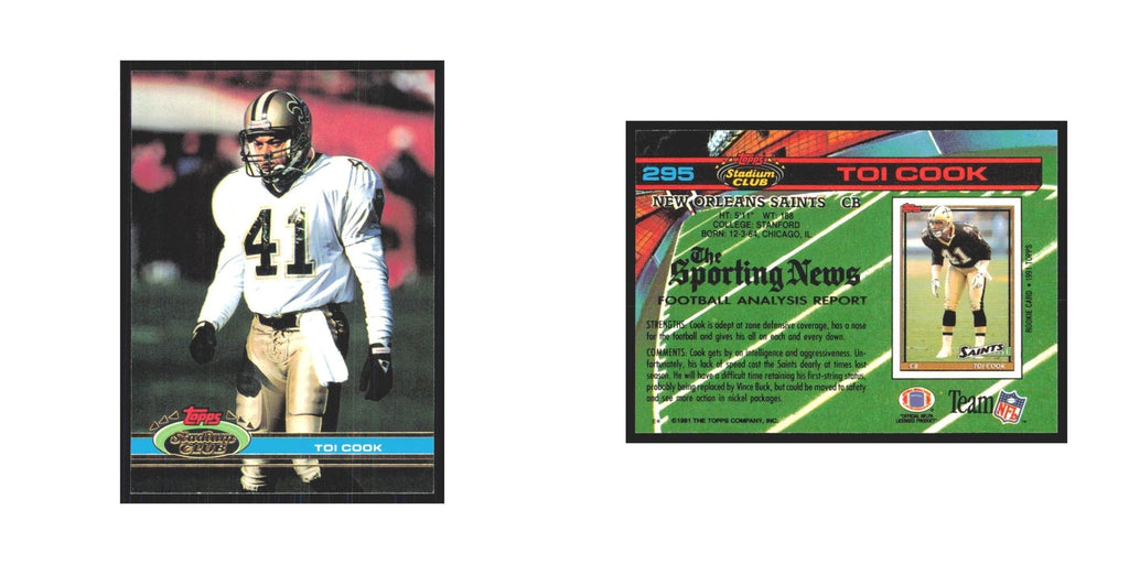 1991 Stadium Club Toi Cook Saints #295