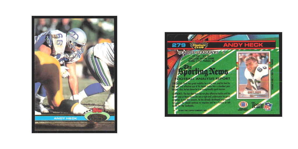 1991 Stadium Club Andy Heck Seahawks #279