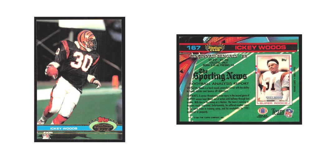 1991 Stadium Club Ickey Woods Bengals #167