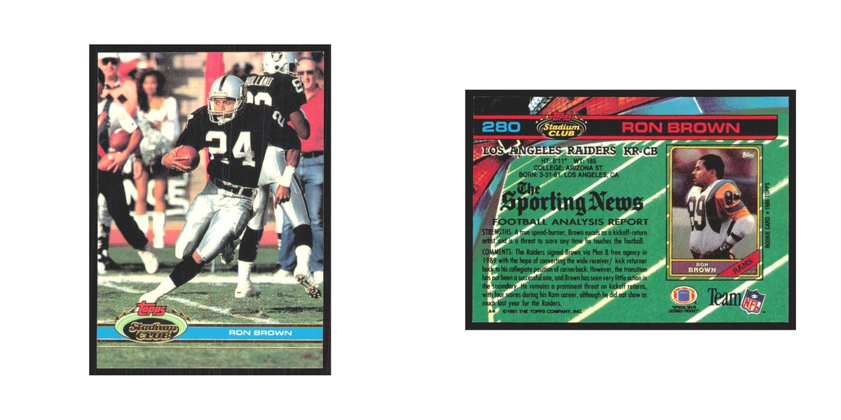 1991 Stadium Club Ron Brown Los Angeles Raiders #280