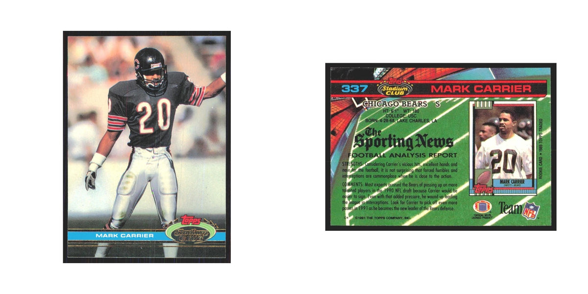 1991 Stadium Club Mark Carrier Bears #337