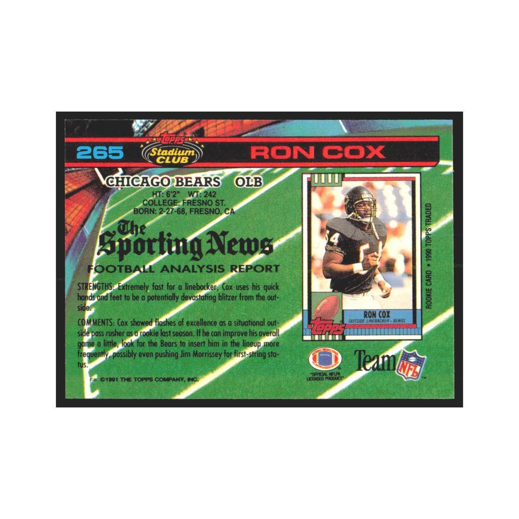 1991 Stadium Club Ron Cox Bears #265