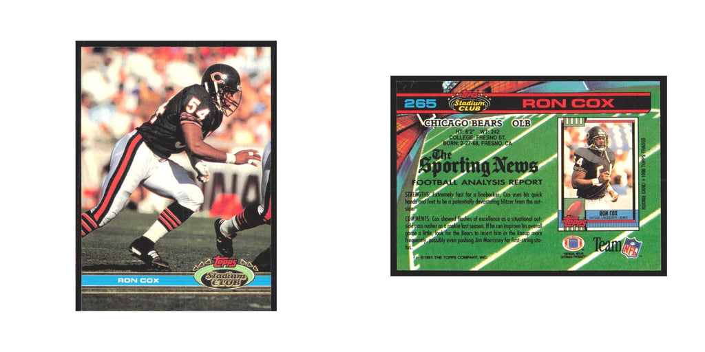 1991 Stadium Club Ron Cox Bears #265