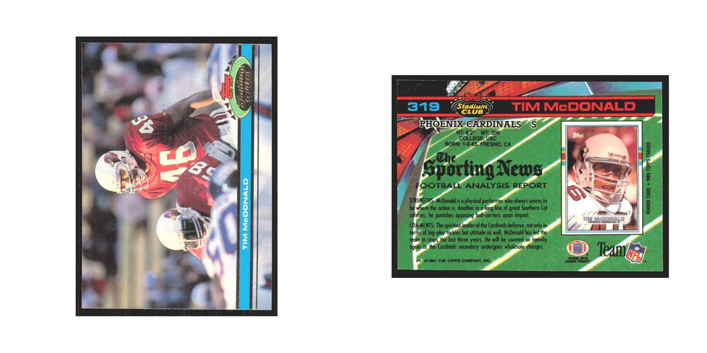 1991 Stadium Club Tim McDonald Phoenix Cardinals #319