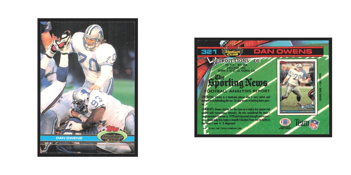 1991 Stadium Club Dan Owens Lions #321