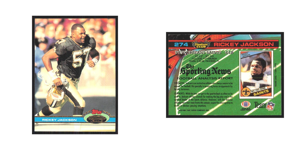 1991 Stadium Club Rickey Jackson Saints #274