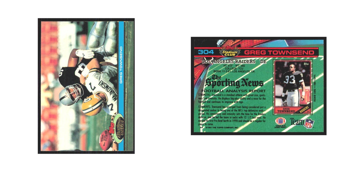 1991 Stadium Club Greg Townsend Los Angeles Raiders #304