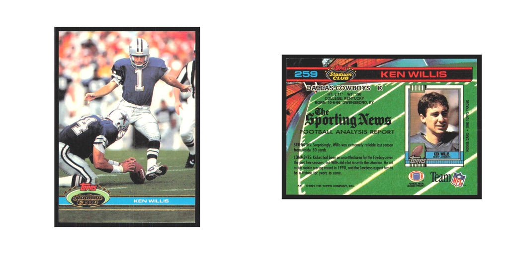 1991 Stadium Club Ken Willis Cowboys #259
