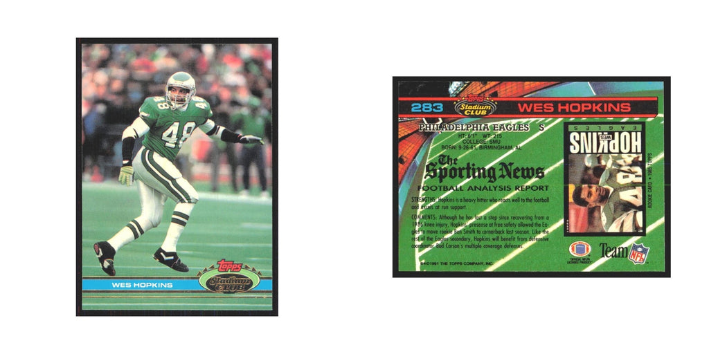 1991 Stadium Club Wes Hopkins Eagles #283