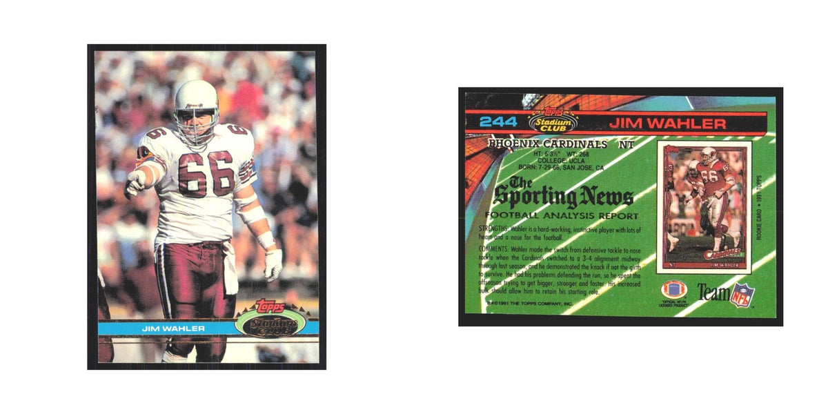 1991 Stadium Club Jim Wahler Phoenix Cardinals #244