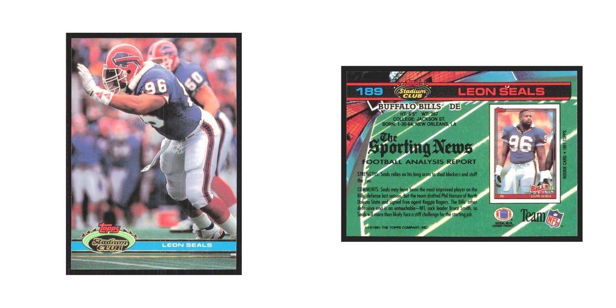 1991 Stadium Club Leon Seals Bills #189