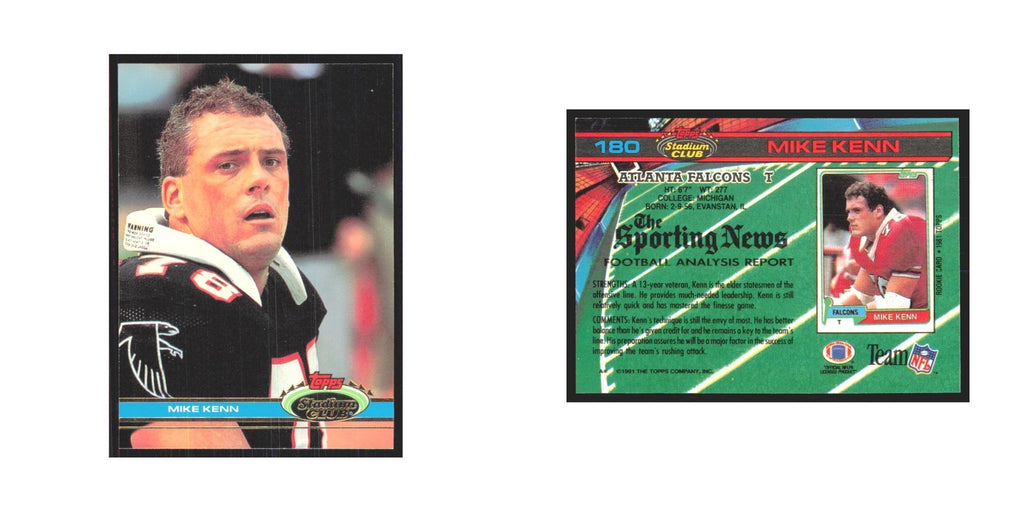 1991 Stadium Club Mike Kenn Falcons #180