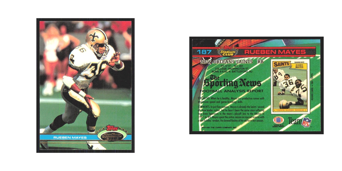 1991 Stadium Club Rueben Mayes Saints #187
