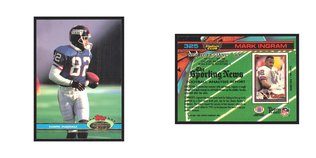 1991 Stadium Club Mark Ingram Giants #325