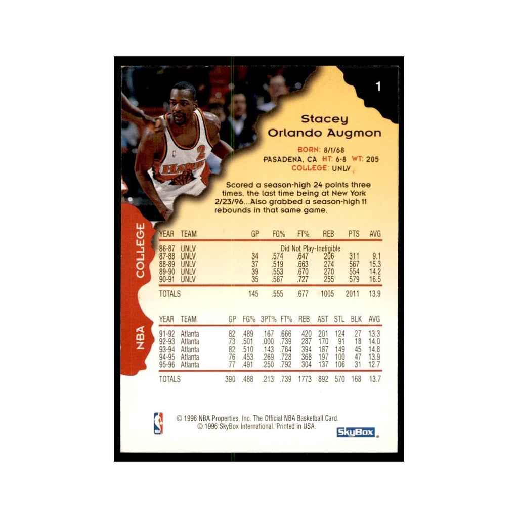 1996 Hoops Stacey Augmon Pistons #1