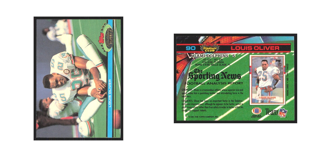 1991 Stadium Club Louis Oliver Dolphins #90