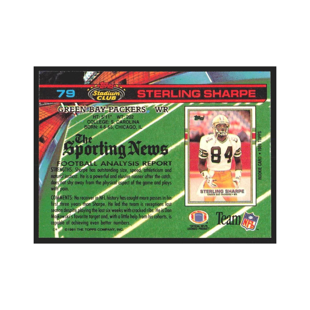 1991 Stadium Club Sterling Sharpe Packers #79