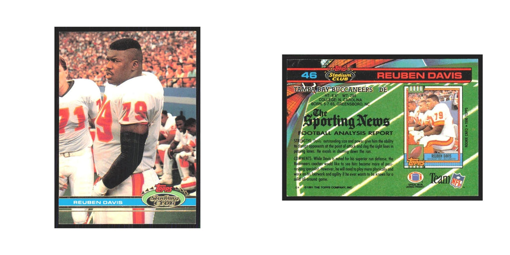 1991 Stadium Club Reuben Davis Buccaneers #46
