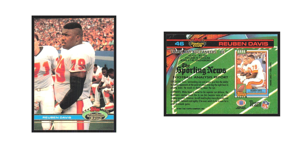 1991 Stadium Club Reuben Davis Buccaneers #46