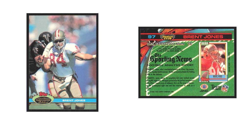 1991 Stadium Club Brent Jones 49ers #97