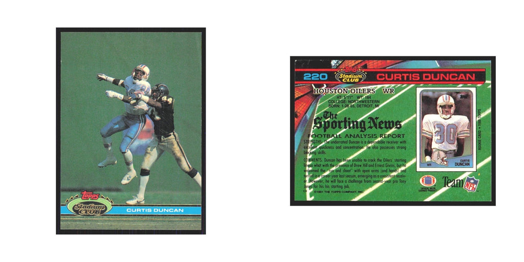 1991 Stadium Club Curtis Duncan Houston Oilers #220