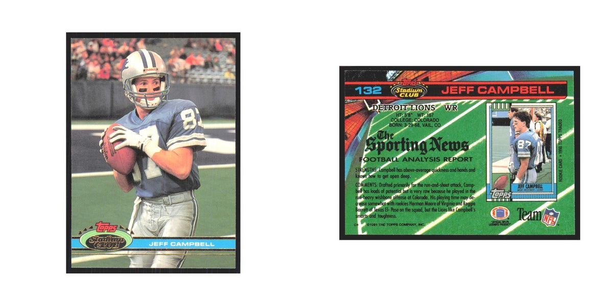 1991 Stadium Club Jeff Campbell Lions #132