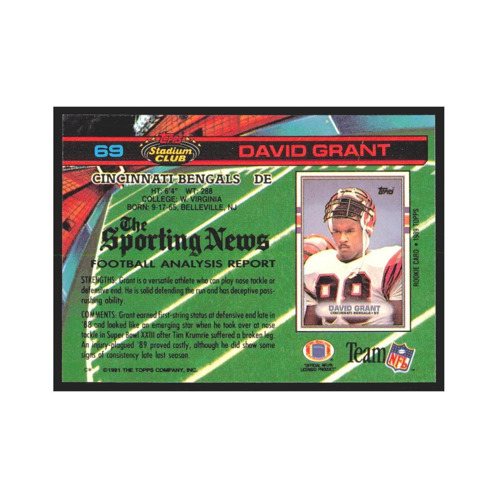 1991 Stadium Club David Grant Bengals #69