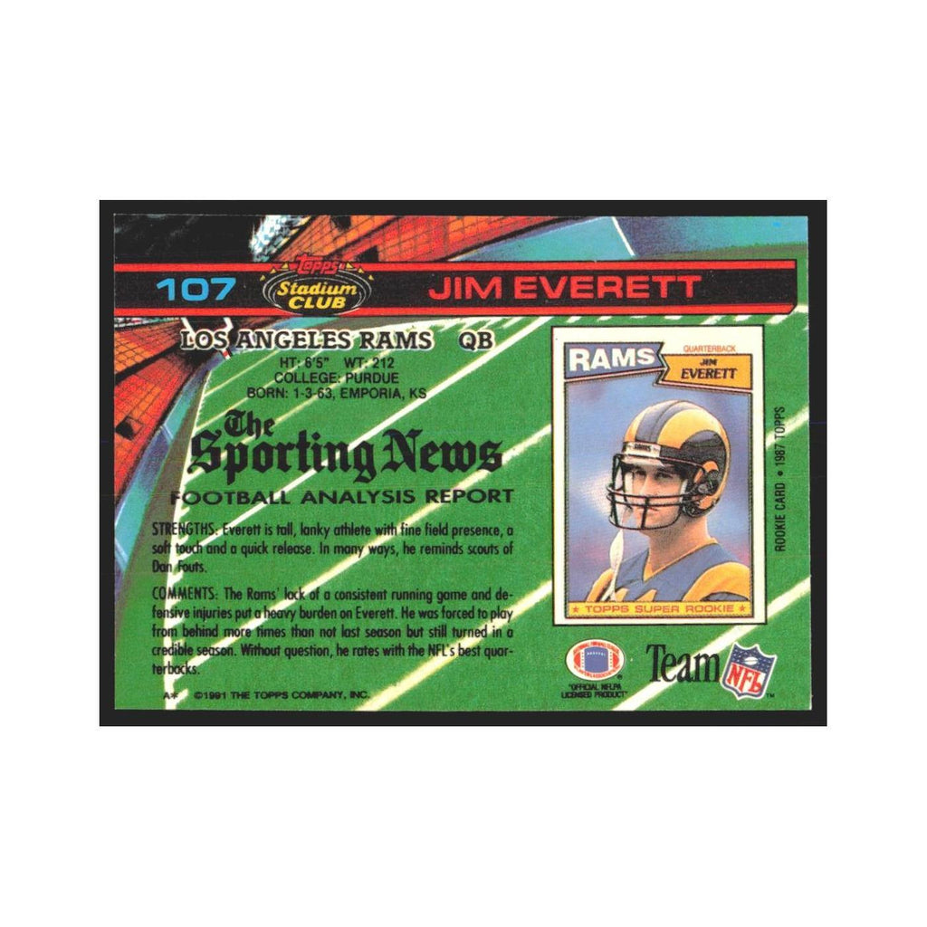 1991 Stadium Club Jim Everett Rams #107