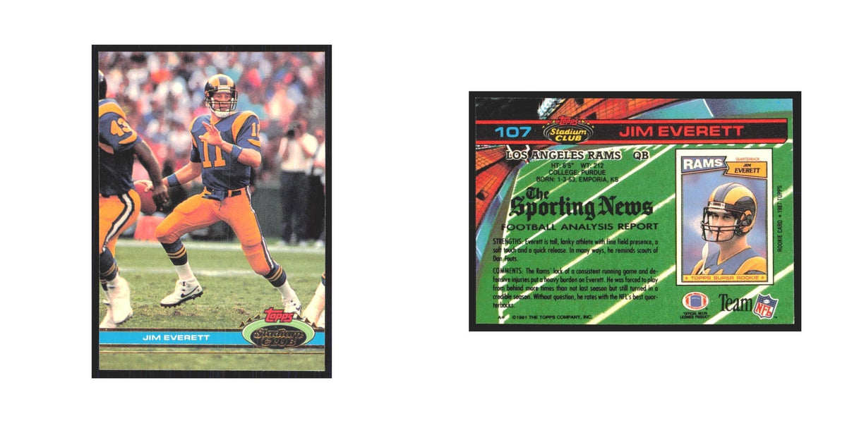 1991 Stadium Club Jim Everett Rams #107