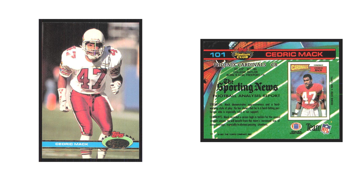 1991 Stadium Club Cedric Mack Phoenix Cardinals #101