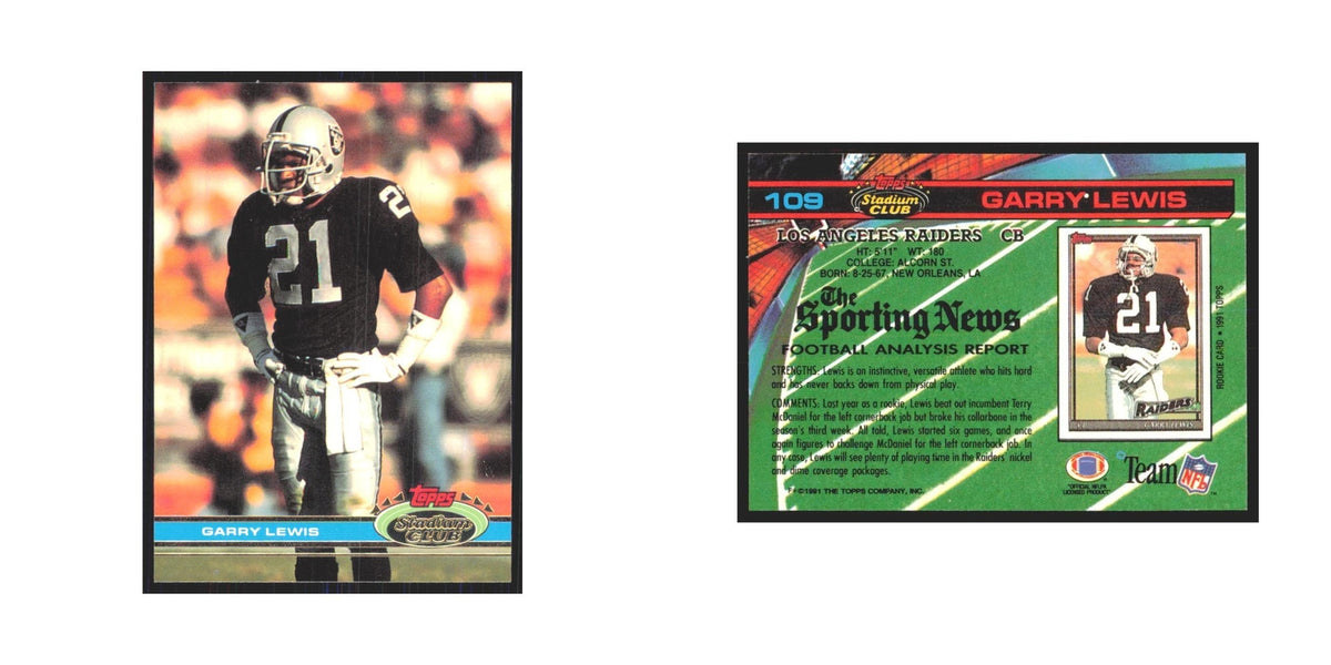 1991 Stadium Club Garry Lewis Los Angeles Raiders #109