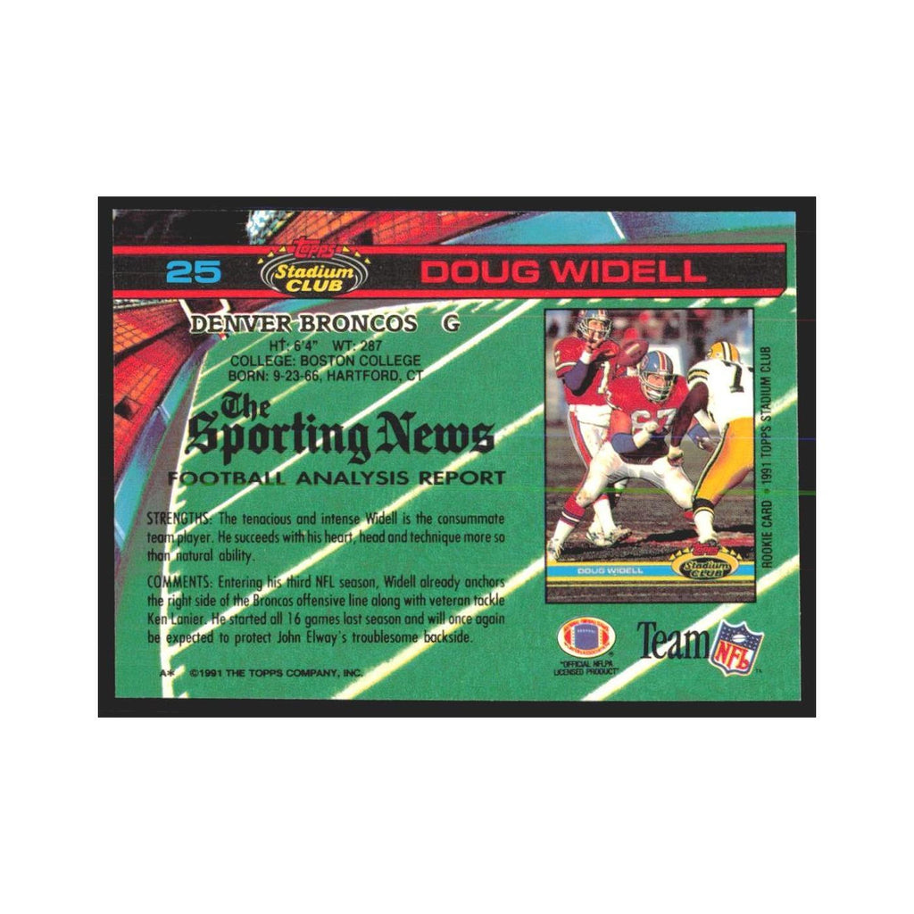 1991 Stadium Club Doug Widell Broncos #25